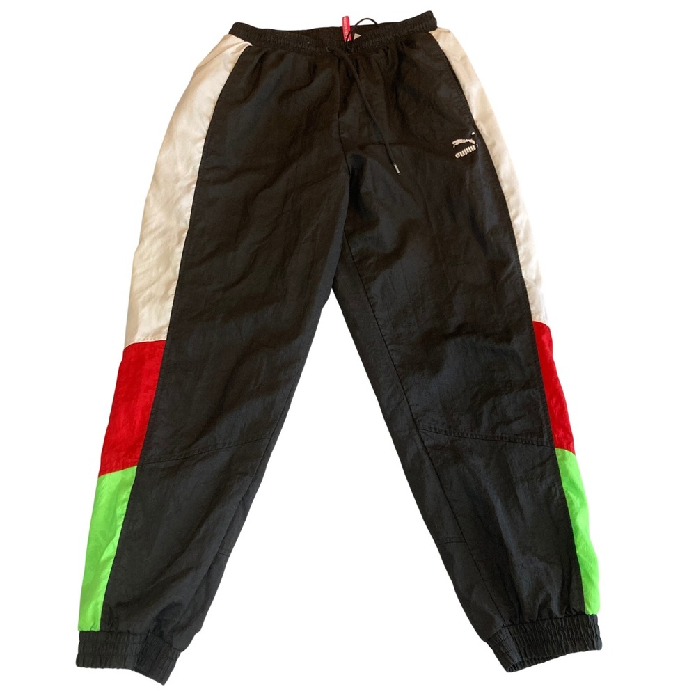 Puma Tailored For Sport Colorblock Track Pants Mens Medium Black White 596474-51